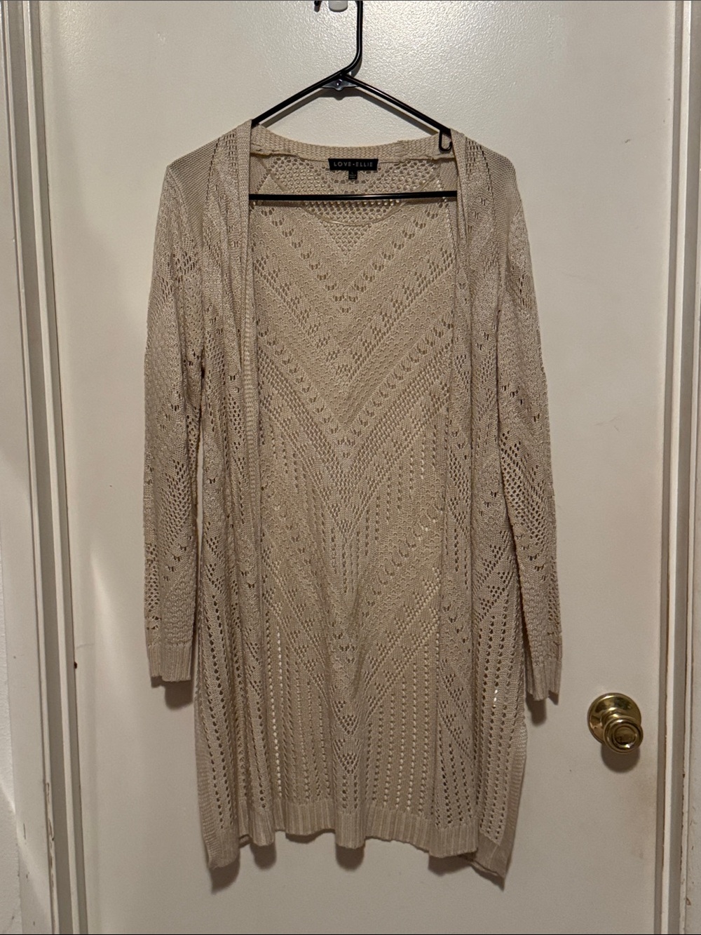 Love Ellie Open Knit Long Cardigan - Ivory